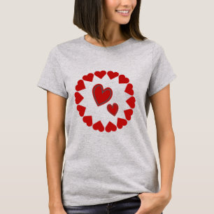 Gelukkige Valentijnsdag Hart Rood T-shirt
