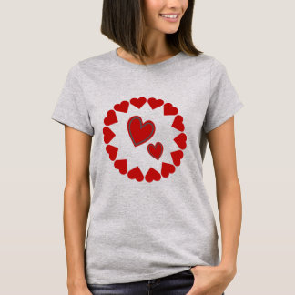 Gelukkige Valentijnsdag Hart Rood T-shirt