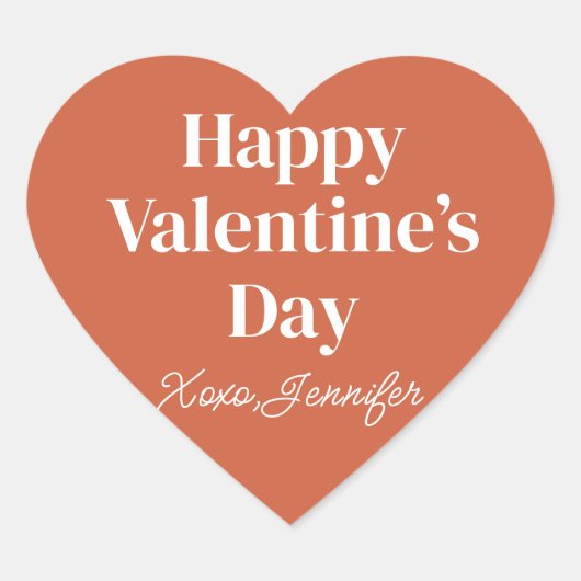 gelukkige Valentijnsdag  Hart Sticker (Voorkant)