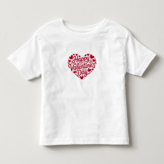 Gelukkige Valentijnsdag Hart Typografie – Rode Lie Kinder Shirts