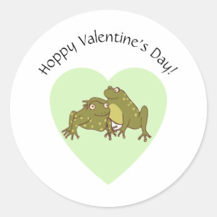 Gelukkige Valentijnsdag hoppy kikkers in liefde Ronde Sticker
