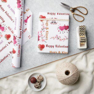 Gelukkige Valentijnsdag Inpakpapier Koppel Harten