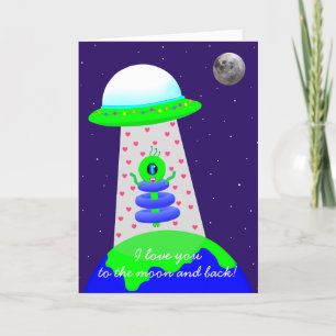 Gelukkige Valentijnsdag kaart met alien door Jo Af