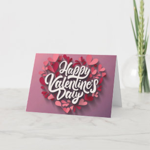 Gelukkige Valentijnsdag kaart roze kaart 3D paperc