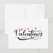 Gelukkige Valentijnsdag kalligrafie belettering Briefkaart (Voorkant / Achterkant)