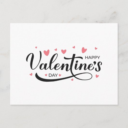 Gelukkige Valentijnsdag kalligrafie belettering Briefkaart (Voorkant)