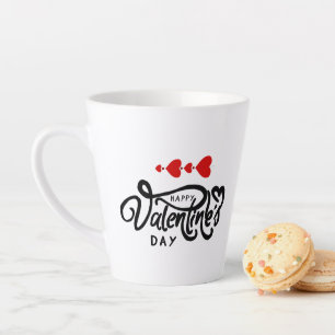 Gelukkige Valentijnsdag kalligrafie Rode Harten Pi Latte Mok