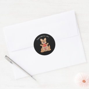 Gelukkige Valentijnsdag Kangoeroe Ronde Sticker