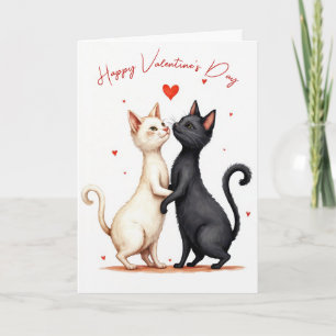 Gelukkige Valentijnsdag Katten Dansen Kaart