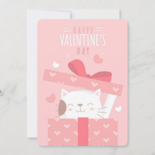 Gelukkige Valentijnsdag Kitten in een doos Feestdagenkaart