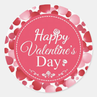 Gelukkige Valentijnsdag Klassieke Ronde Sticker