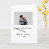 Gelukkige Valentijnsdag koppel foto modern eenvoud Kaart (Gele Bloem)