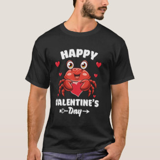 Gelukkige Valentijnsdag Krab Dierenliefhebber Hart T-shirt