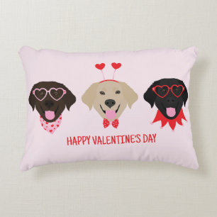 Gelukkige Valentijnsdag Labrador Retriever Honden Accent Kussen