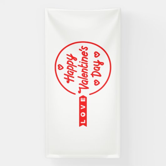 Gelukkige Valentijnsdag Liefde 4x8 Vinyl Banner (Verticaal)