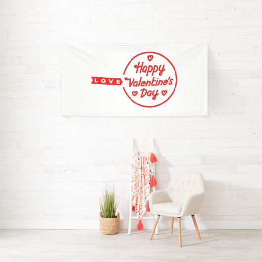Gelukkige Valentijnsdag Liefde 4x8 Vinyl Banner (Insitu)