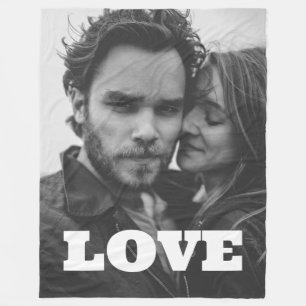 Gelukkige Valentijnsdag Liefde Foto Vriendin Fleece Deken