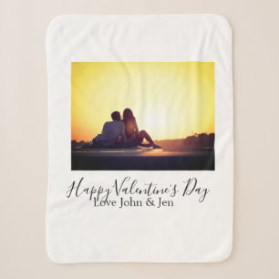 Gelukkige Valentijnsdag liefde naam toevoegen foto Sherpa Deken
