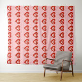 Gelukkige Valentijnsdag Liefde Roze Tapijt Wandkleed (In Situ (horizontaal))