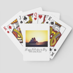 Gelukkige Valentijnsdag liefde voeg naam foto toe Pokerkaarten