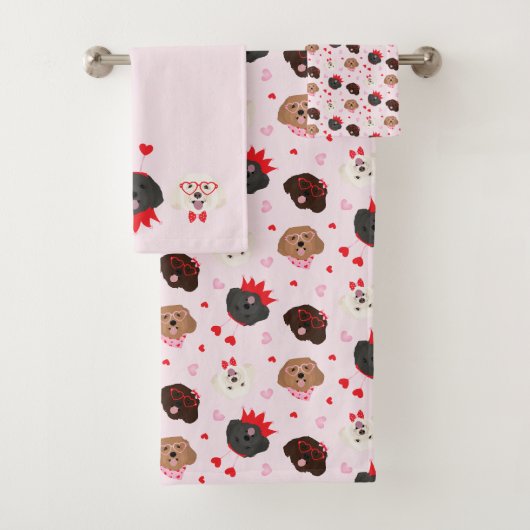 Gelukkige Valentijnsdag Maltipoo Honden Bad Handdoek (Insitu)