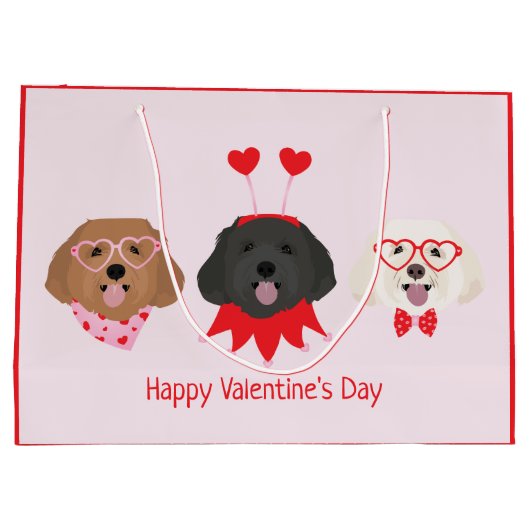 Gelukkige Valentijnsdag Maltipoo Honden Groot Cadeauzakje (Achterkant)
