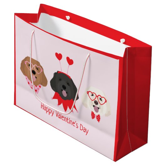 Gelukkige Valentijnsdag Maltipoo Honden Groot Cadeauzakje (Voorkant Gekanteld)