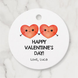 Gelukkige Valentijnsdag met hartkoppel Bedankjes Labels