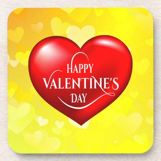 Gelukkige Valentijnsdag met Heart Shape-49870 Bier Onderzetter (Voorkant)