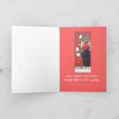 Gelukkige Valentijnsdag met piano en bloemen Feestdagen Kaart (Binnen)