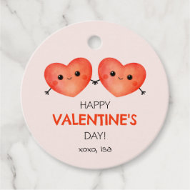 Gelukkige Valentijnsdag met twee harten Bedankjes Labels