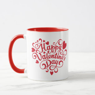 Gelukkige Valentijnsdag Modern Rood Mok