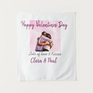 Gelukkige Valentijnsdag moderne kussen liefde naam Wandkleed