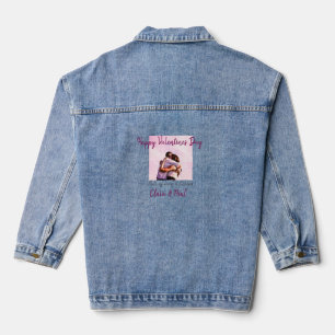 Gelukkige Valentijnsdag moderne kussen liefde voeg Denim Jacket