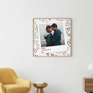 Gelukkige Valentijnsdag Moderne Stijlvolle Romanti Foto Afdruk