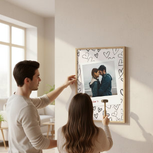 Gelukkige Valentijnsdag Moderne Stijlvolle Romanti Foto Afdruk