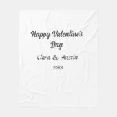 Gelukkige Valentijnsdag naam datum eenvoudig minim Fleece Deken (Voorkant)