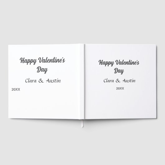 Gelukkige Valentijnsdag naam datum eenvoudig minim Gastenboek (Volledig)