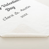 Gelukkige Valentijnsdag naam datum eenvoudig minim Sherpa Deken (3/4)