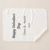 Gelukkige Valentijnsdag naam datum eenvoudig minim Sherpa Deken (Voorkant (horizontaal))
