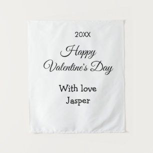 Gelukkige Valentijnsdag naam liefde eenvoudig jaar Wandkleed