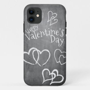 Gelukkige Valentijnsdag op een krijtbord iPhone 11 Hoesje