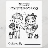 Gelukkige Valentijnsdag | Pagina Kleur mij (Voorkant)