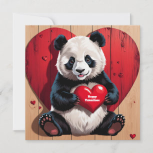 Gelukkige Valentijnsdag Panda Beer Feestdagenkaart