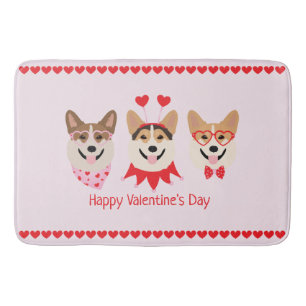 Gelukkige Valentijnsdag Pembroke Welsh Corgi Dogs Badmat