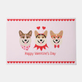 Gelukkige Valentijnsdag Pembroke Welsh Corgi Dogs Deurmat (Voorkant)