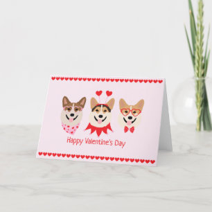 Gelukkige Valentijnsdag Pembroke Welsh Corgi Dogs Feestdagen Kaart