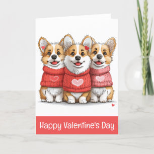 Gelukkige Valentijnsdag Pembroke Welsh Corgi Dogs Feestdagen Kaart