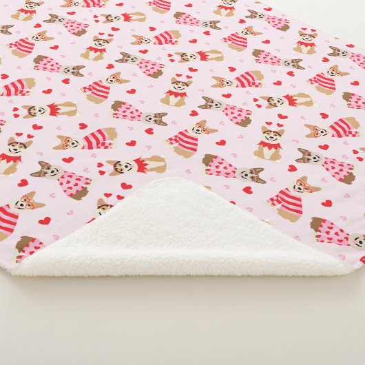 Gelukkige Valentijnsdag Pembroke Welsh Corgi Dogs Sherpa Deken (3/4)