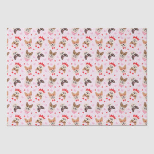 Gelukkige Valentijnsdag Pembroke Welsh Corgi Dogs Tissuepapier
